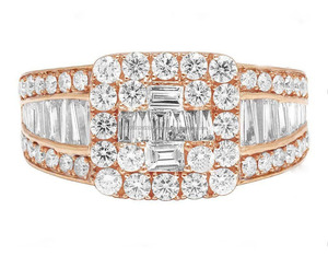 Fully <b>Iced</b> Out Baguette Cluster Men's <b>Ring</b> Rhodium Plated 925 Silver Hip Hop Style Engagement & Wedding Anniversary Luxury <b>Ring</b> - Product Image 4