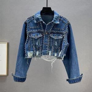 Women's Casual jeans Denim Jackets Outwear Fall Jacket Denim Button up Coat Oversize Denim Jacket for Ladies - Product Image 6