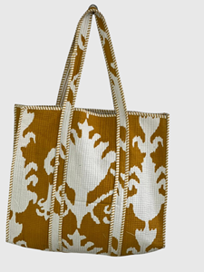 Bolsa de Mano de Lona Estilo Bohemio con Patrón Ikat, Bolsa de Compras para Mujer, Todas las Temporadas, Cierre Abierto - Product Image 2