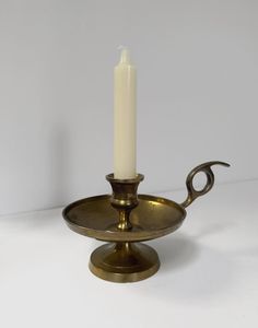 Brass Candlestick Holder <b>Tall</b> Decorative Brass Candle Snuffer Metal Candle Stand for Home Wedding <b>Table</b> Centerpiece - Product Image 6