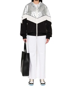 Windbreaker Jacket Men Fashion Custom Nylon Zip up Coat Black White Silver Tone Windproof Waterproof Custom Anorak Jacket - Product Image 3