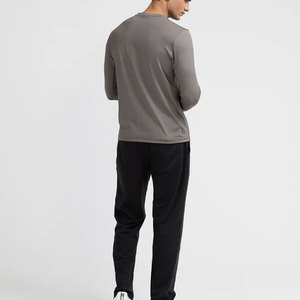 Camiseta de Manga Larga de Corte Regular, Nueva Moda, Talla Grande para Hombre, Diseño Urbano, Frente Liso, 100% Algodón Jersey, Antiarrugas, Secado Rápido - Product Image 2