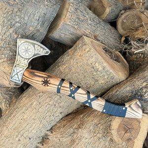 Hacha Tradicional Vikinga Hecha a Mano con Mango de Madera, Herramienta para Acampar al Aire Libre, Decoración Rústica, Regalo - Product Image 6