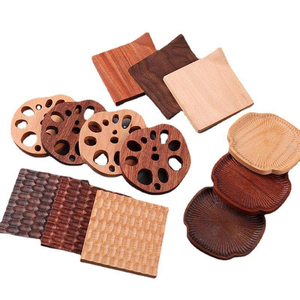 Posavasos de Madera de Nogal y Haya con Forma Irregular Creativa, Suministro de Fábrica, Posavasos de Madera para Bebidas, Café, Té - Product Image 1