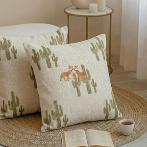 Colección de lujo de fundas de cojín hechas a mano con estampado de cactus para sofá y silla, decoración para sala de estar - Product Image 3