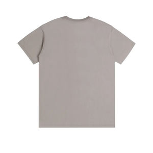 T-shirt Classique Unisexe en Coton Gris Uni de Haute Qualité 260g pour Homme – Collection Été Décontractée Streetwear Épaules Tombantes Style Collège – Vente en Gros - Product Image 2