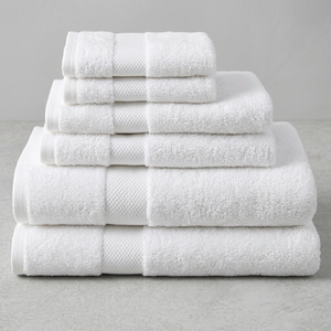 Juego de toallas de lujo 100% algodón, 6 piezas, sin torsión, de secado rápido, altamente absorbentes, toalla de baño, toalla de mano, toallita. - Product Image 1