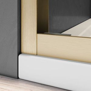 Porta Doccia per Vasca da Bagno in Vetro Certificato SGCC ANSI 56-60 Pollici L X 62 Pollici Porta Doppia Semi-Senza Telaio in Vetro Temperato Trasparente con Finitura Oro Spazzolato - Product Image 3