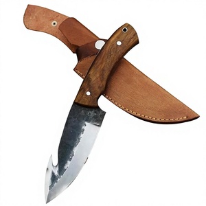 มีดล่าสัตว์ทำมือจากเหล็กคาร์บอน ใบมีดแบบ Fixed Blade ปลายแหลม ด้ามไม้ ขอบตรง ไม่สามารถปรับได้ ความหนา 0.6 มม. - Product Image 1