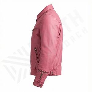 Veste en cuir véritable pour homme NAI-0485A, style varsity, veste de moto tendance, motif décoratif, style motard, hiver, couleur personnalisée - Product Image 3