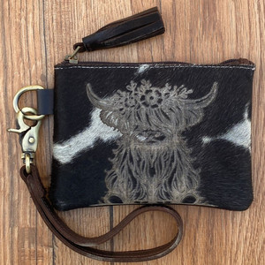 Portefeuille long en cuir de vachette personnalisé vente en gros de lases gravure pochette à pampilles en cuir véritable pour femmes - Product Image 2