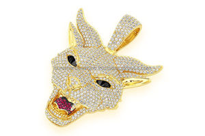 Collier Hip Hop en Argent 925 de Haute Qualité avec Pendentif Chat Personnalisé Plaqué Or Jaune et Diamants de Laboratoire, Breloques Glacées, Pièce Unisexe - Product Image 3