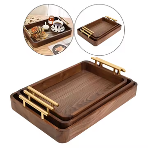 ชุดถาดไม้วอลนัทสำหรับใส่ของว่างและกาแฟแบบสั่งทำพิเศษ - Product Image 4