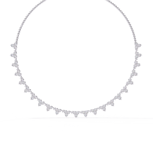 Round Synthetic Lab Diamond <b>Necklace</b> PT950 Platinum Floral Vine Inspired Design for Elegant Women’s Diamond Jewellery - Product Image 3