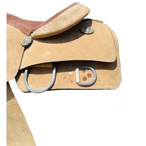 Selle de ranch et de roping robuste à siège profond en cuir avec corne renforcée et arbre en plastique amélioré pour le roping et l'équitation - Product Image 4