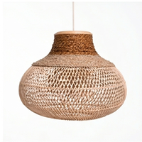 Lanterne en rotin bohème faite à la main, luminaire suspendu, tissage naturel, écologique, noir, pour hôtel, restaurant, Noël, personnalisable