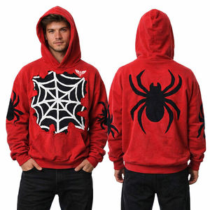 Sudadera con Capucha Personalizada con Estampado de Araña, Estilo Urbano, Holgada, Informal, Unisex - Product Image 1