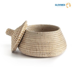 Organisateur de rangement rond multifonctionnel en jonc de mer rustique et écologique, fait main au Vietnam, pour la maison et le linge – Meilleure vente - Product Image 2