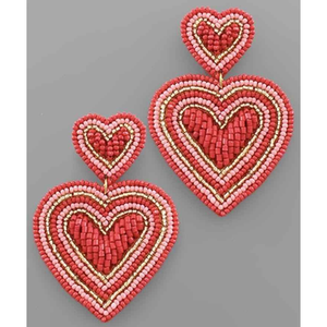 Pendientes de bordado hechos a mano con diseño floral de cuentas de semillas, hermosas artesanías de bordado a mano con punto de cruz - Product Image 2