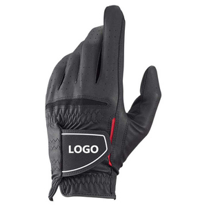 Custom Genuine Leather Golf Glove Right Hand Full Finger Breathable Non Slip Adjustable Wrist <b>Strap</b> Sports Glove - Product Image 1
