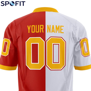 Camiseta de Fútbol Americano OEM al por Mayor, Diseño Personalizado, 100% Poliéster, Unisex, Manga Corta, Logotipo Personalizado, Ropa Deportiva - Product Image 2