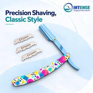 Rasoir droit professionnel pour barbier, vente en gros, avec boîte de 100 lames - Product Image 4