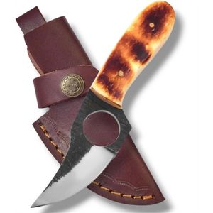 Couteaux de chasse fiables en acier de Damas, faits à la main, à lame fixe, pour le camping en extérieur, la chasse et les travaux utilitaires, avec lame détaillée - Product Image 1