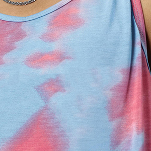 Solid Trader Simple Design Round Neck Sleeveless <b>Vest</b> <b>Loose</b> <b>Fitting</b> Cool Breathable Summer Holiday Men Tie Dye Tank <b>Top</b> - Product Image 5
