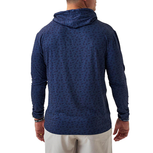 Camisa de Manga Larga con Capucha y Estampado Geométrico para Hombre, Corte Regular, Secado Rápido, Tejido de Poliéster, Informal, para Verano - Product Image 4