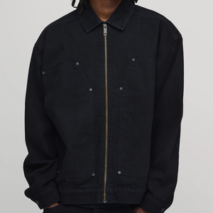 แจ็คเก็ตยีนส์สั่งทำ OEM แจ็คเก็ตวินเทจ แจ็คเก็ตยีนส์สีน้ำเงิน แจ็คเก็ตสตรีทแวร์สำหรับแบรนด์แฟชั่นอเมริกา - Product Image 5