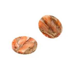 Fine Quality Wholesale Natural 12mm Smooth Flat Coin Round Shape Sponge Coral Copper Jewelry Making Precious Loose Gemstone