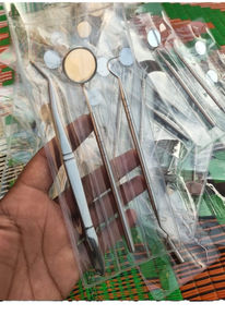 Kit d'examen dentaire de diagnostic de base 3 pièces : Miroir, sonde exploratrice, pince, instruments chirurgicaux en acier inoxydable à alimentation manuelle - Product Image 3