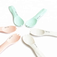 Vaisselle jetable durable en PLA Spork compostable écologique pour les desserts pour la fête-comprend une cuillère à crème glacée et une cuillère à thé