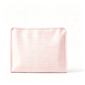 Summer Custom Plaid Makeup Pouch Monogram Nylon Travel Toiletry Bag Women Blank Gingham Cosmetic Bags - Product Image 5