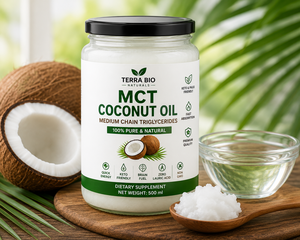 Aceite de Coco MCT Vegano 100% Puro y Natural Prensado en Frío, 2 Años de Duración, Aroma Suave a Coco, Cuidado de la Piel, Mejor Calidad India - Product Image 1