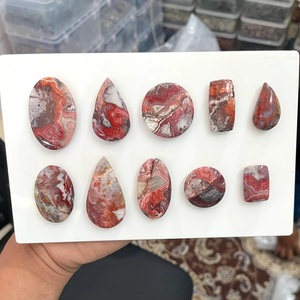 พลอยอะเกตธรรมชาติลายสวยงาม ขัดเงาด้วยมือ รูปทรงคาโบชอง รับรองโดยบุคคลที่สาม แท้ 100% เหมาะสำหรับทำเครื่องประดับ - Product Image 1