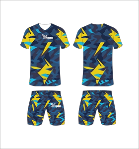 Conjunto de Camiseta y Pantalones Cortos de Fútbol Sublimados para Hombre, Cuello en V, Patrón Geométrico, Ropa Deportiva que Absorbe la Humedad - Product Image 6