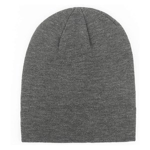 Unisex Solid Color Knit Beanie Hat 100% Acrylic Cuffed <b>Winter</b> <b>Cap</b> Casual Style for Adults Gray Pom Pom - Product Image 4