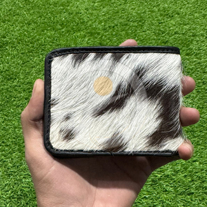 High End Genuine Cowhide Hair <b>Wallet</b> Mens <b>Compact</b> Leather Organizer With Traditional Western Appearance - Product Image 6