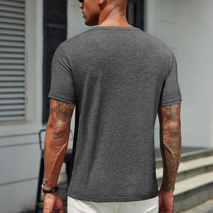 T-shirt en coton pour homme, design uni, respirant, confortable, vêtement décontracté, haut d'été, fabricant - Product Image 2