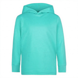 Sudadera con Capucha Unisex para Invierno, Forrada, de Color Sólido, Tejida, Casual, de Manga Larga, Corte Regular, Verde Menta, Teñido Liso, de Felpa - Product Image 1