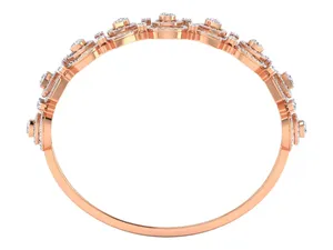 18K <b>Solid</b> Gold Lab Grown Diamond <b>Bracelet</b> 5ct Brilliant Royal Swirl Cuff Bangle IGI Certified Vintage Bridal Jewelry 29g Custom - Product Image 3