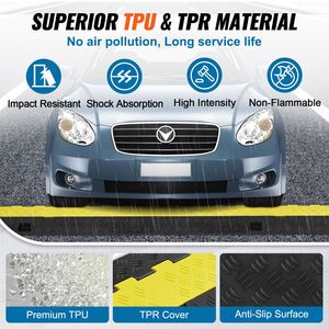 Rampa Protettiva per Cavi in TPU Resistente, Capacità 22000 Libbre/asse, Copricavo a 2 Canali, Rampa di Avvertimento per Traffico Stradale - Product Image 4