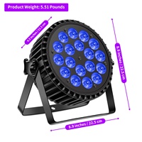 200W en alliage d'aluminium Par Light 18*10W RGB + UV Led Par Light DMX Infinite Mixing Stage Effect Stage Light pour Party Disco Nightclub