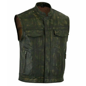 Veste en cuir véritable VIBE SEWN, style tendance, pour hommes, de haute qualité, respirante, pour motards, vêtements d'extérieur d'hiver, fermeture éclair, décontractée - Product Image 2
