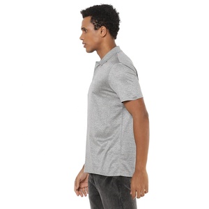 Polo en coton Oxford à manches courtes gris pour homme, coupe classique, couleur unie, style décontracté, tissu respirant - Product Image 3