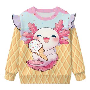 Vêtements personnalisés en gros pour enfants, sweat-shirt à manches évasées, col rond, pour enfants, avec manches évasées, pour l'automne et l'hiver - Product Image 6