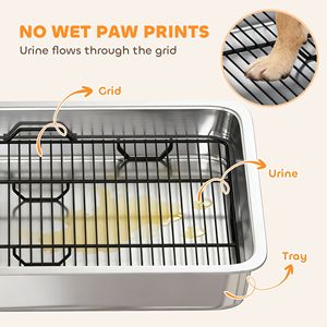 "Stainless Steel Dog <b>Potty</b> Tray for Small Medium Dogs 28" X 20" X 4" Pet <b>Training</b> Tray for Porch Bathroom or Balcony" - Product Image 5