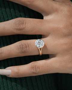 Anillo solitario con diamante de talla redonda Signet de 2,02 quilates para mujer, oro macizo de 14 quilates, regalo de cumpleaños para amantes, amuletos - Product Image 2