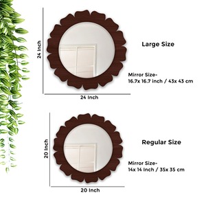 Beautiful Scandinavian Floral Design Glass <b>Wall</b> <b>Mirror</b> with Beveled Edge Artistic Decorative Bathroom <b>Mirror</b> - Product Image 5
